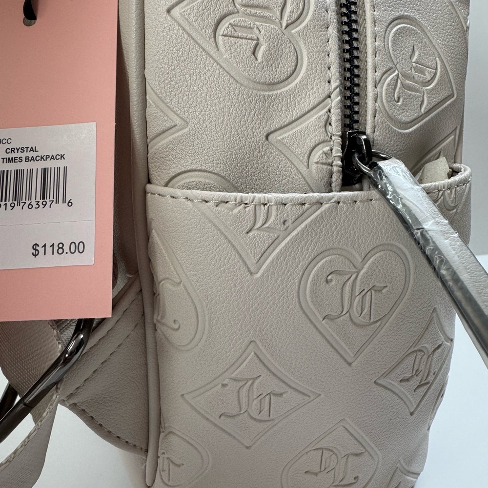 JUICY COUTURE Y2K CRYSTAL GOOD TIMES BACKPACK CREAM - Picture 12 of 12